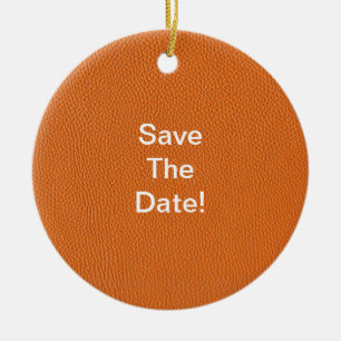 Orange Leather Look Ceramic Tree Decoration