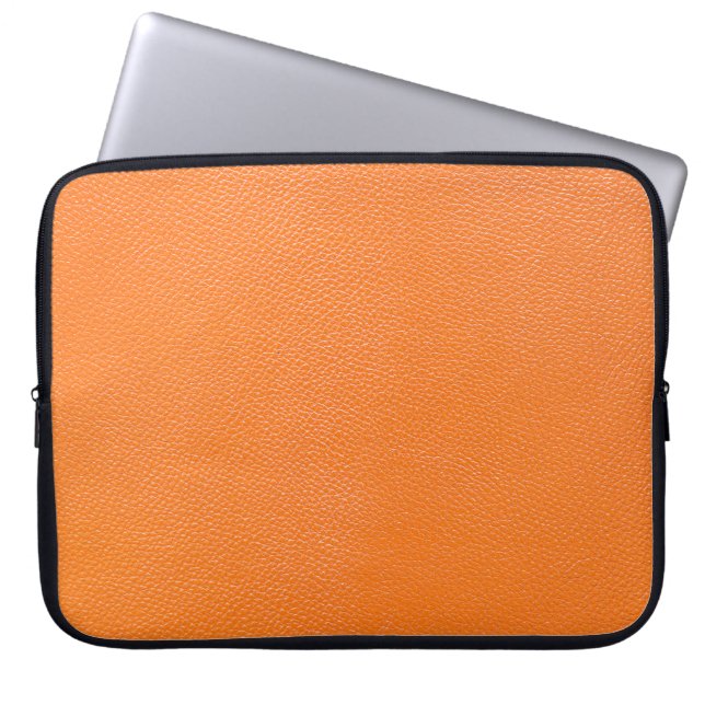 Orange leather pattern texture backgroundleather,t laptop sleeve (Front)