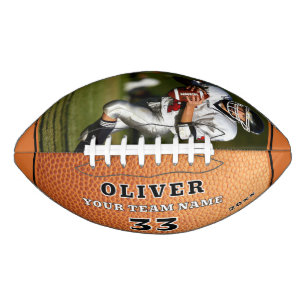 Orange Leather Print Team Player Number Photo American Football