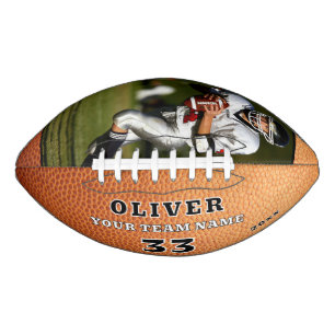 Orange Leather Print Team Player Number Photo American Football
