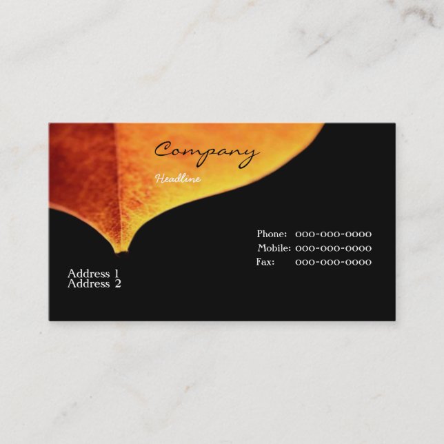 Orange Leave Business Card (Front)