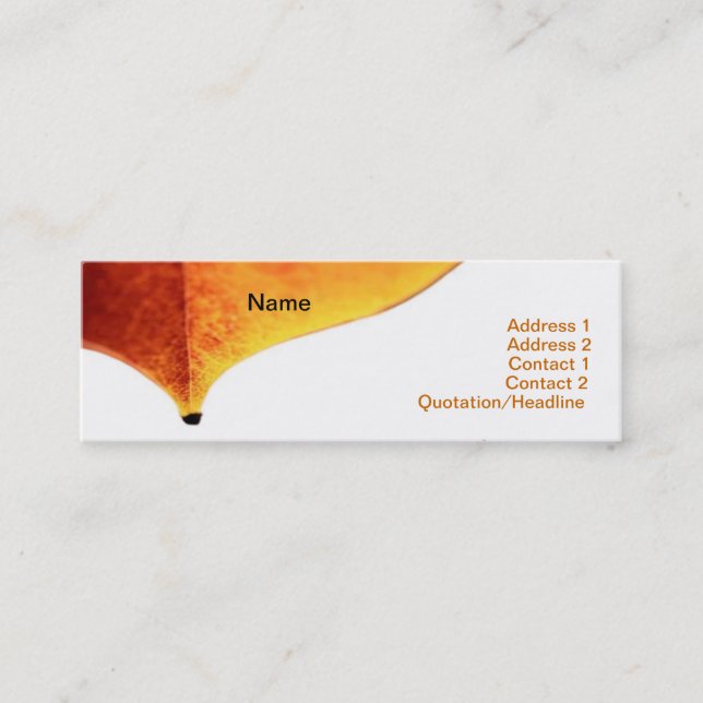 Orange Leave Business Card (Front)