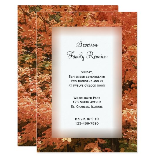 Orange Leaves Family Reunion Invitation