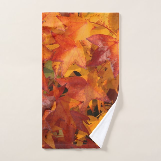 orange leaves hand towel (Hand Towel)