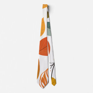 Orange Leaves Neck Tie