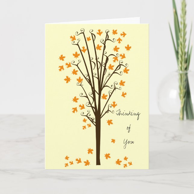 Orange Leaves Tree Card (Front)
