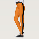 Orange Leggings Black Side Stripe - Choose Colours<br><div class="desc">Custom Colours - Sports Black Side Stripe Orange Leggings - MIGNED Design - or Choose / Add Your Stripe and Leggings Colours !</div>
