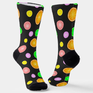 Orange lemon grapefruit summer pattern socks