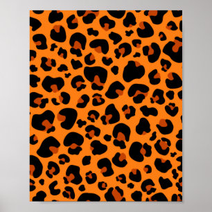 Orange Leopard Cheetah Skin Print Pattern