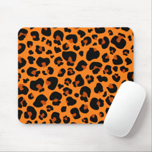 Orange Leopard Cheetah Skin Print Pattern Mouse Mat