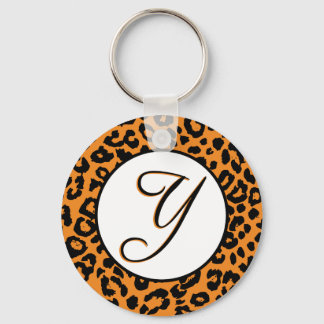 Orange Leopard Design with Y Key Ring