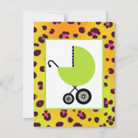 Orange Leopard Print & Green Carriage Baby Shower