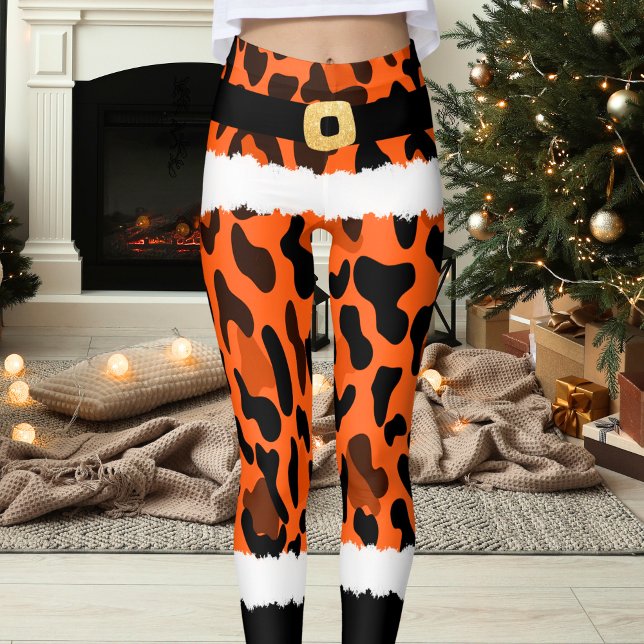 Orange Leopard Santa Merry Christmas Leggings (Creator Uploaded)