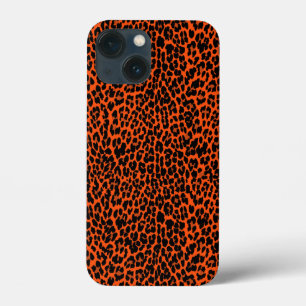 Orange Leopard Skin Print iPhone 13 Mini Case
