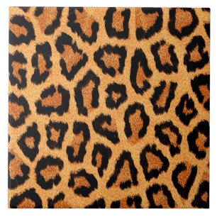 Orange leopard skin print tile