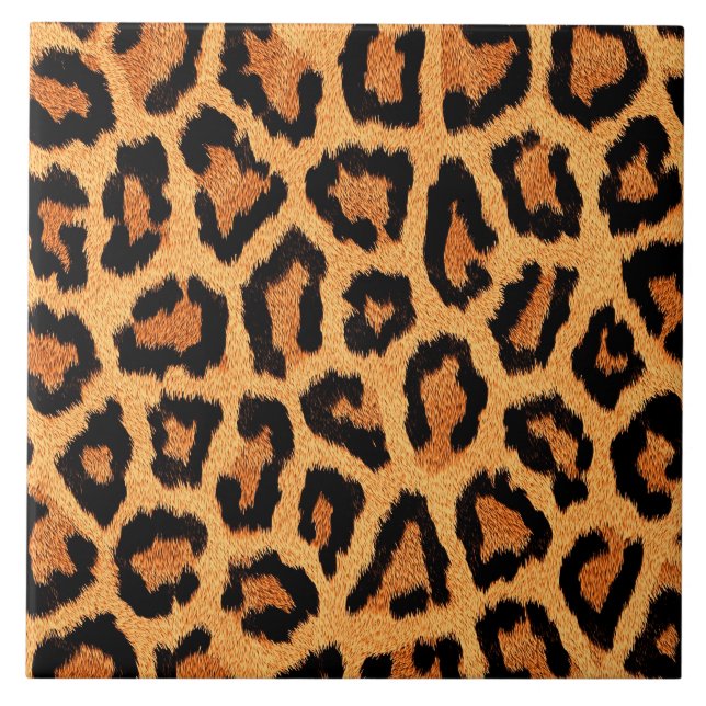 Orange leopard skin print tile (Front)