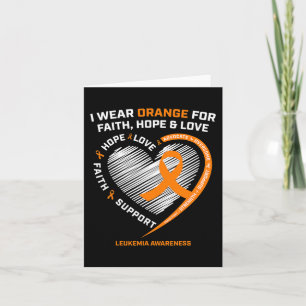 Orange Leukaemia Awareness Faith Hope Love Christi Card