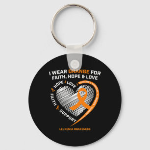Orange Leukaemia Awareness Faith Hope Love Christi Key Ring