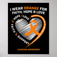 Orange Leukaemia Awareness Faith Hope Love Christi