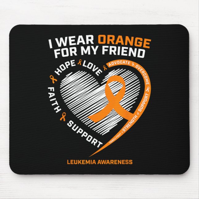 Orange Leukaemia Awareness  Friend Gifts Men Women Mouse Mat (Front)