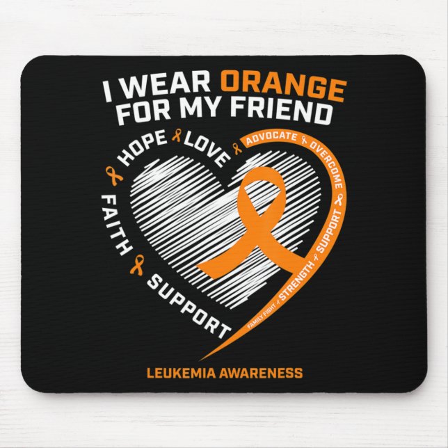 Orange Leukaemia Awareness  Friend Gifts Men Women Mouse Mat (Front)
