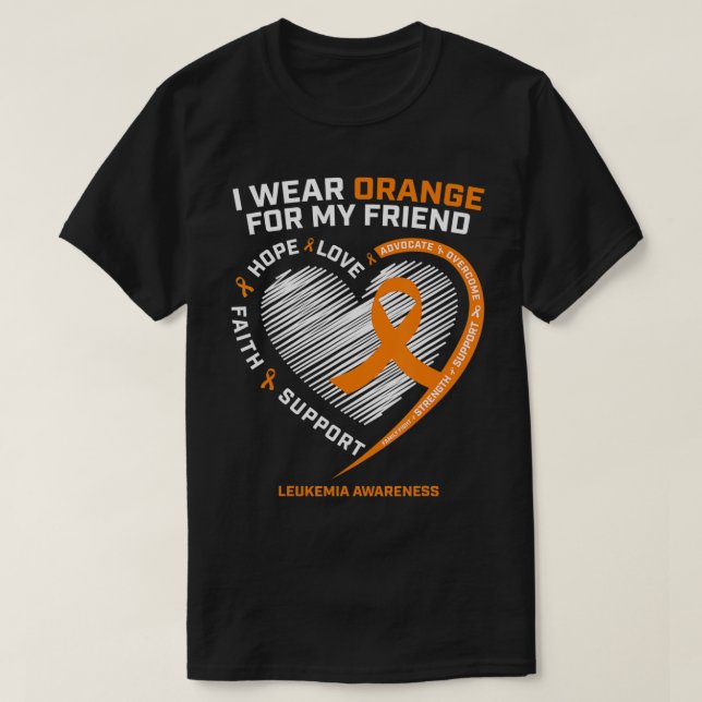 Orange Leukaemia Awareness  Friend Gifts Men Women T-Shirt (Design Front)