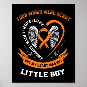 Orange Leukaemia Awareness Little Boy Childhood Ca Poster