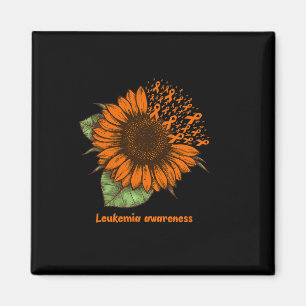 Orange Leukaemia Awareness Sunflower Gift Warrior Magnet