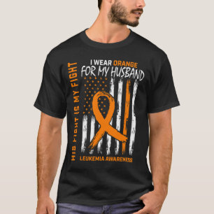 Orange Leukaemia Cancer Awareness Husband American T-Shirt