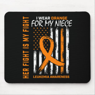 Orange Leukaemia Cancer Awareness Niece American F Mouse Mat
