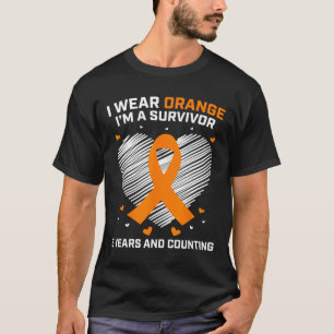 Orange Leukaemia Survivor Gifts 5 Years Cancer Fre T-Shirt