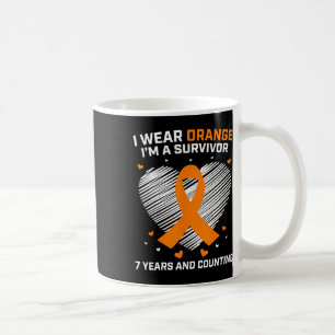Orange Leukaemia Survivor Gifts 7 Years Cancer Fre Coffee Mug