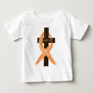 Orange Leukaemia Survivor's Cross of Faith Baby T-Shirt