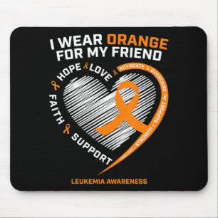 Orange Leukemia Awareness  Friend Gifts Men Women  Mouse Mat