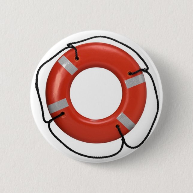 ORANGE LIFE SAVER 6 CM ROUND BADGE (Front)