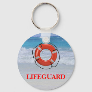 ORANGE LIFESAVER ON THE BEACH KEY RING