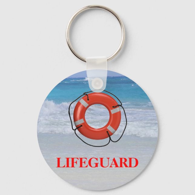 ORANGE LIFESAVER ON THE BEACH KEY RING (Front)