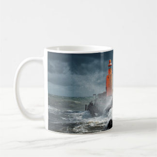 ORANGE LIGHTHOUSE ON ROCK COFFEE MUG