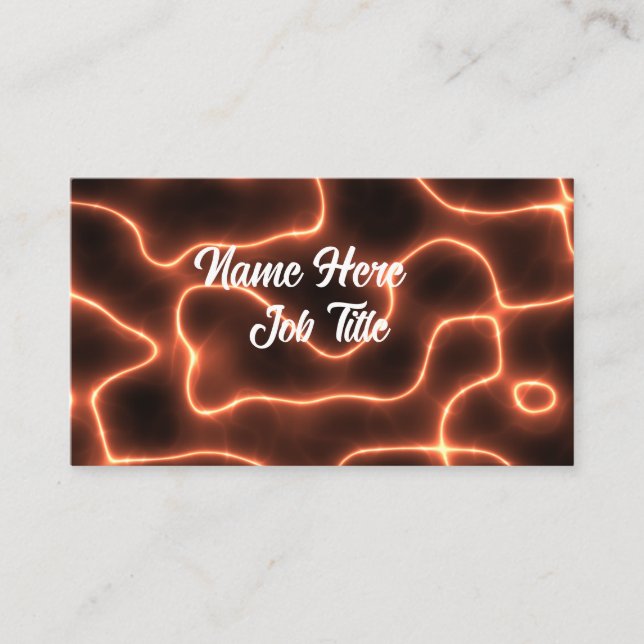 Orange Lightning Customisable Business Card (Front)