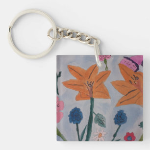 Orange Lilies Key Ring