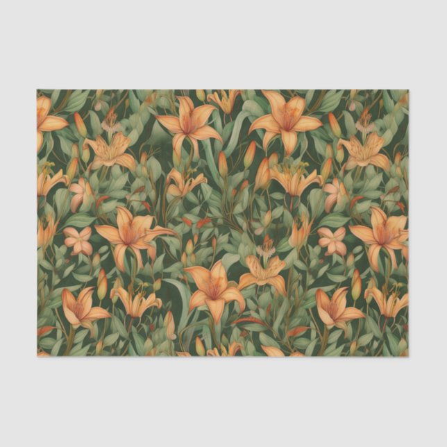 Orange Lilies Tissue Paper (Front)
