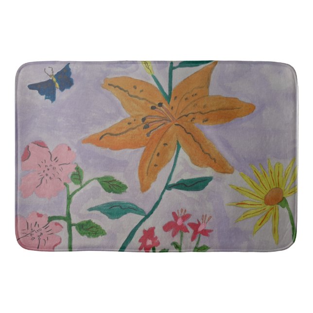 Orange Lily Bath Mat (Front)