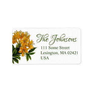 Orange Lily Floral Return Address Labels