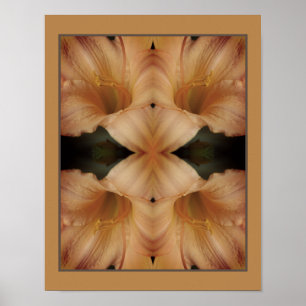 Orange Lily Flower Close Up Mirror Abstract Poster