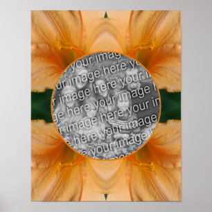 Orange Lily Flower Frame Create Your Own Photo Poster