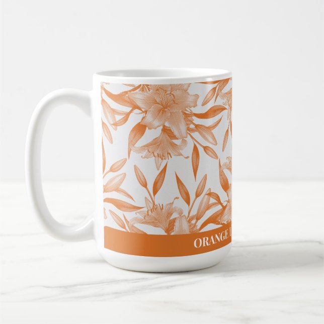 ORANGE LILY FLOWER MEANING MUG  (Left)