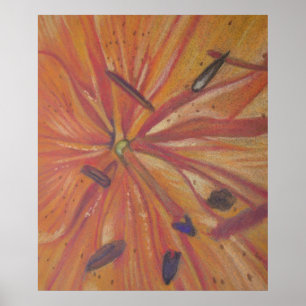 orange Lily flower modern art abstract art Poster