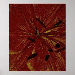 orange Lily flower modern art abstract art Poster