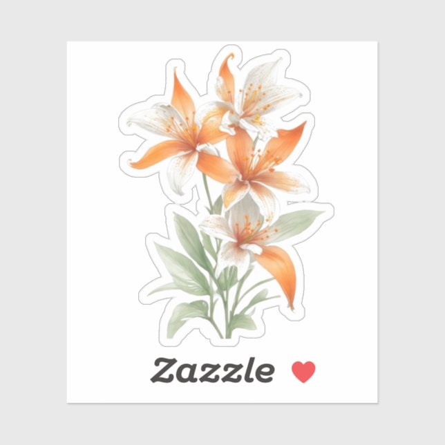Orange Lily Flowers (Sheet)