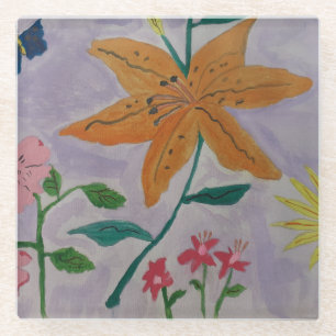 Orange Lily Glass Coaster